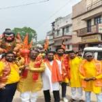 विहिप-बजरंग दल द्वारा कुम्हारी में भव्य शोभायात्रा