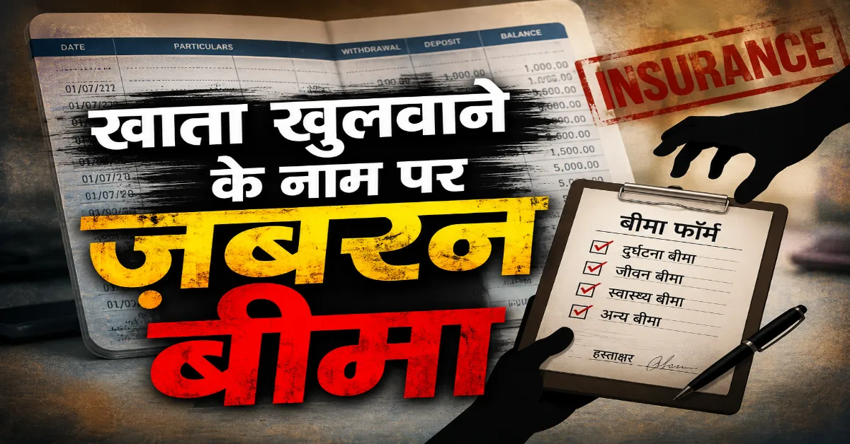 खाता खुलवाने के नाम पर ज़बरन बीमा: वित्तीय समावेशन या अनैतिक व्यावसायिक लक्ष्य?
